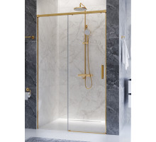 Душевая дверь CEZARES PLANE-BF-1-120-C-BORO, 120х195, профиль брашированное золото, стекло прозрачное
