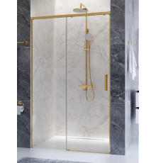 Душевая дверь CEZARES PLANE-BF-1-120-C-BORO, 120х195, профиль брашированное золото, стекло прозрачное