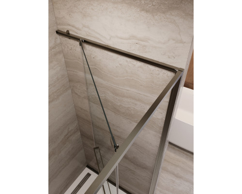 Душевая дверь CEZARES LUX-B-FS-11-100-C-GM, 100 смЮ профиль оружейная сталь, стекло прозрачное