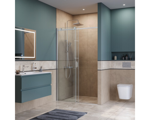 Душевая дверь в нишу BelBagno SOFT_CLOSE-2-BF-1-130-C-Cr профиль хром, стекло прозрачное