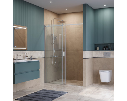 Душевая дверь в нишу BelBagno SOFT_CLOSE-2-BF-1-150-C-Cr профиль хром, стекло прозрачное