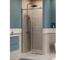 Душевая дверь в нишу BelBagno SOFT_CLOSE-2-BF-1-100-C-GM профиль оружейная сталь, стекло прозрачное