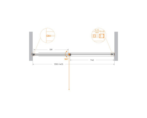 Душевая дверь в проем CEZARES URBAN-B-12-140-C-CR