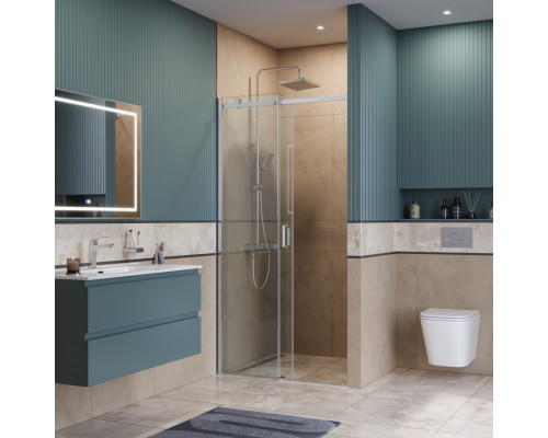 Душевая дверь в нишу BelBagno SOFT_CLOSE-2-BF-1-100-C-Cr профиль хром, стекло прозрачное