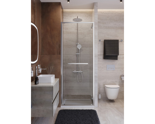 Душевая дверь CEZARES LUX-B-FS-1-80-C-CR, 80 см, профиль глянцевый хром, стекло прозрачное