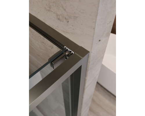 Душевая дверь CEZARES LUX-B-FS-11-120-C-GM, 120 см, профиль оружейная сталь, стекло прозрачное