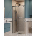 Душевая дверь в нишу BelBagno SOFT_CLOSE-1-BF-1-100-C-GM профиль оружейная сталь, стекло прозрачное