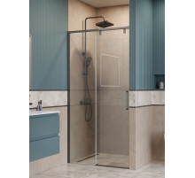 Душевая дверь в нишу BelBagno SOFT_CLOSE-1-BF-1-100-C-GM профиль оружейная сталь, стекло прозрачное