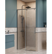 Душевая дверь в нишу BelBagno SOFT_CLOSE-1-BF-1-100-C-GM профиль оружейная сталь, стекло прозрачное