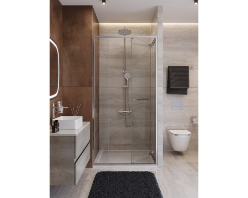 Душевая дверь CEZARES LUX-B-FS-11-110-C-CR, 110 см, профиль глянцевый хром, стекло прозрачное