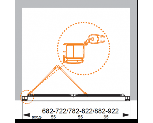 Душевая дверь в нишу CEZARES ANIMA-W-BS-90-P-Cr
