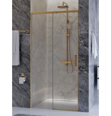 Душевая дверь CEZARES PLANE-BF-1-100-C-BORO, 100х195, профиль брашированное золото, стекло прозрачное