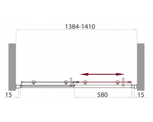 Душевая дверь в нишу BelBagno UNO-BF-1-140-C-Cr