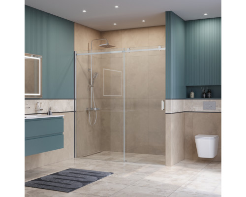 Душевая дверь в нишу BelBagno SOFT_CLOSE-2-BF-1-180-C-Cr профиль хром, стекло прозрачное