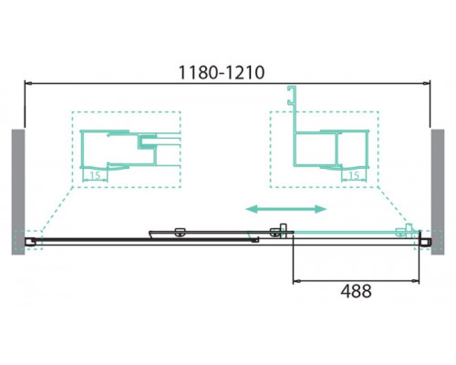 Душевая дверь в нишу BelBagno DUE-BF-1-120-C-Cr
