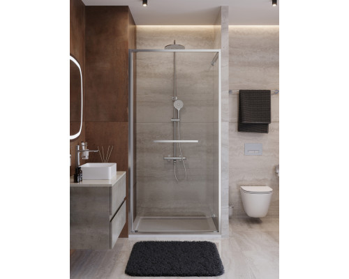 Душевая дверь CEZARES LUX-B-FS-1-100-C-CR, 100 см, профиль глянцевый хром, стекло прозрачное