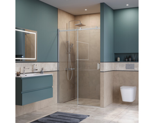 Душевая дверь в нишу BelBagno SOFT_CLOSE-2-BF-1-120-C-Cr профиль хром, стекло прозрачное