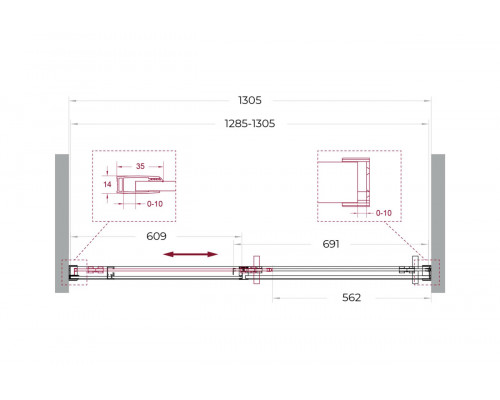 Душевая дверь в нишу BelBagno SOFT_CLOSE-1-BF-1-130-C-Cr профиль хром, стекло прозрачное