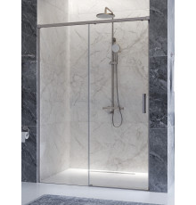 Душевая дверь CEZARES PLANE-BF-1-130-C-IN, 130х195, профиль сатин, стекло прозрачное