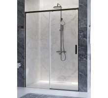 Душевая дверь CEZARES PLANE-BF-1-140-C-GM, 140х195, профиль оружейная сталь, стекло прозрачное