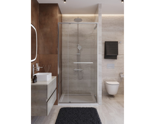 Душевая дверь CEZARES LUX-B-FS-11-100-C-CR, 100 см, профиль хром глянцевый, стекло прозрачное