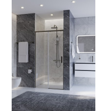 Душевая дверь CEZARES PLANE-BF-1-100-C-GM, 100х195, профиль оружейная сталь, стекло прозрачное