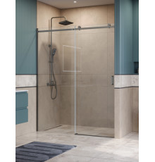 Душевая дверь в нишу BelBagno SOFT_CLOSE-2-BF-1-160-C-GM профиль оружейная сталь, стекло прозрачное