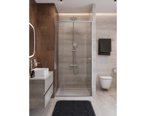 Душевая дверь CEZARES LUX-B-FS-11-100-C-CR, 100 см, профиль хром глянцевый, стекло прозрачное