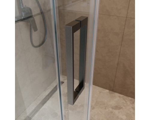 Душевая дверь в нишу BelBagno SOFT_CLOSE-1-BF-1-140-C-GM профиль оружейная сталь, стекло прозрачное