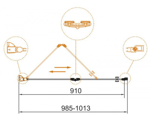 Душевая дверь в нишу CEZARES ECO-O-BS-12-100-C-Cr
