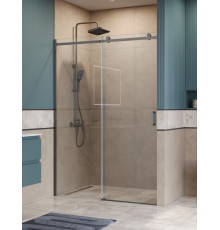 Душевая дверь в нишу BelBagno SOFT_CLOSE-2-BF-1-140-C-GM профиль оружейная сталь, стекло прозрачное
