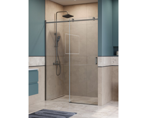 Душевая дверь в нишу BelBagno SOFT_CLOSE-2-BF-1-140-C-GM профиль оружейная сталь, стекло прозрачное