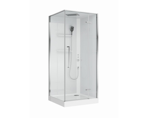 Душевая кабина BelBagno UNO-CAB-A-1-90-C-Cr-Bi-TOP-R с поддоном, профиль хром глянцевый, стекло прозрачное, правая