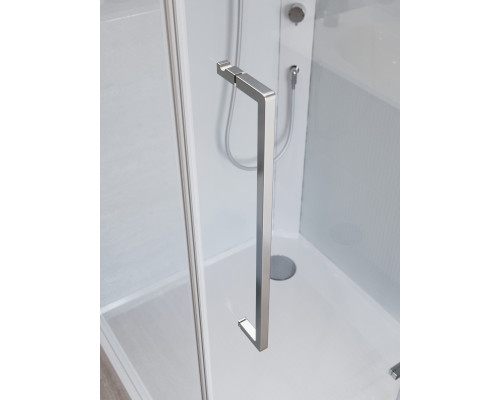 Душевая кабина BelBagno UNO-CAB-A-1-90-C-Cr-Bi-TOP-L с поддоном, профиль хром глянцевый, стекло прозрачное, левая