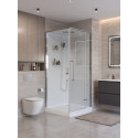 Душевая кабина BelBagno UNO-CAB-A-1-90-C-Cr-Bi-TOP-R с поддоном, профиль хром глянцевый, стекло прозрачное, правая