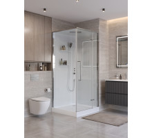 Душевая кабина BelBagno UNO-CAB-A-1-90-C-Cr-Bi-TOP-R с поддоном, профиль хром глянцевый, стекло прозрачное, правая