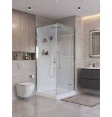 Душевая кабина BelBagno UNO-CAB-A-1-90-C-Cr-Bi-TOP-R с поддоном, профиль хром глянцевый, стекло прозрачное, правая