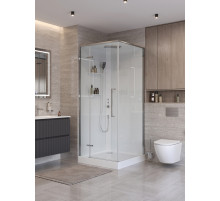 Душевая кабина BelBagno UNO-CAB-A-1-90-C-Cr-Bi-TOP-L с поддоном, профиль хром глянцевый, стекло прозрачное, левая