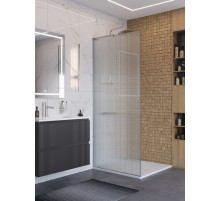Душевая перегородка BelBagno UNO-L-1-TB-90-FL-Cr, 90 см, профиль хром, стекло рифленое FLUTTO