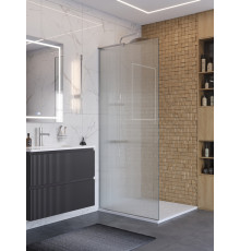 Душевая перегородка BelBagno UNO-L-1-TB-90-FL-Cr, 90 см, профиль хром, стекло рифленое FLUTTO