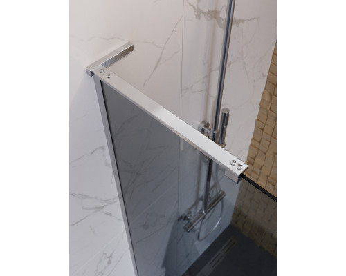 Душевая перегородка BelBagno UNO-L-1-TB-110-GR-Cr, 110 см, профиль хром, стекло серое