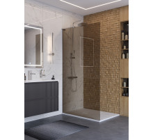 Душевая перегородка BelBagno UNO-L-1-TB-100-BR-Cr, 100 см, профиль хром, стекло бронза
