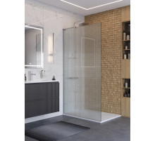 Душевая перегородка BelBagno UNO-L-1-TB-100-FL-Cr, 100 см, профиль хром, стекло рифленое FLUTTO