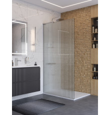 Душевая перегородка BelBagno UNO-L-1-TB-100-FL-Cr, 100 см, профиль хром, стекло рифленое FLUTTO