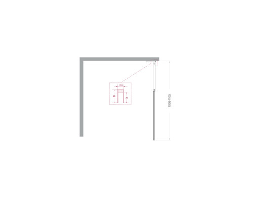 Душевая перегородка BelBagno UNO-L-1-TB-110-GR-Cr, 110 см, профиль хром, стекло серое