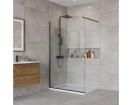 Душевая перегородка BelBagno KRAFT-L-1-120-C-NERO