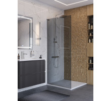 Душевая перегородка BelBagno UNO-L-1-TB-80-GR-Cr, 80 см, профиль хром, стекло серое