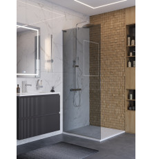 Душевая перегородка BelBagno UNO-L-1-TB-80-GR-Cr, 80 см, профиль хром, стекло серое