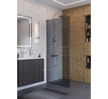 Душевая перегородка BelBagno UNO-L-1-TB-90-GR-Cr, 90 см, профиль хром, стекло серое