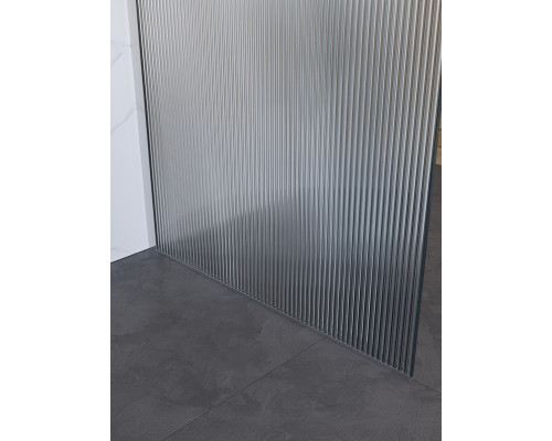 Душевая перегородка BelBagno UNO-L-1-TB-100-FL-Cr, 100 см, профиль хром, стекло рифленое FLUTTO